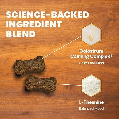 VetriScience Calm & Confident Chews, Composure Clinically Tested Calming & Anxiety Supplement for Dogs, Reduce Stress and Fear, Ideal for Thunderstorms, Fireworks & Travel 120 Count (Pack of 2)
