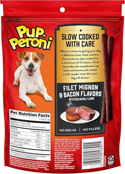 Pup-Peroni Filet Mignon & Bacon Flavor Dog Treats, 5.6 Ounce (Pack of 8)