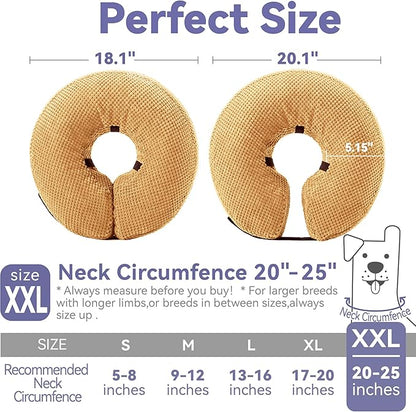 Loflaze Inflatable Dog Cone Collar - Dog Neck Donut Cone Collar Alternative After Surgery - Soft Cone for Large Medium Small Dogs Cats - Alternative Recovery E Collar (Yello, XXL)
