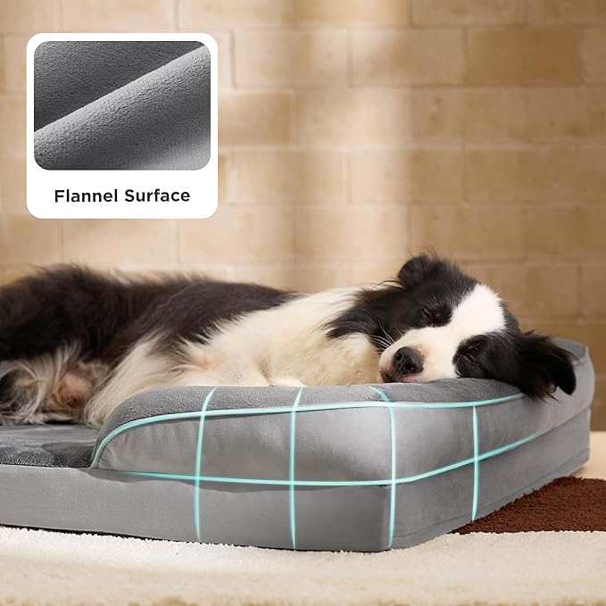 Bedsure XL Orthopedic Dog Bed for Extra Large Dogs - Washable XLarge Dog Cat Bed Waterproof, Comfort Dogs Couch Sofa with Washable Removable Cover, Pet Bed with Nonskid Bottom, Hazel, 42"