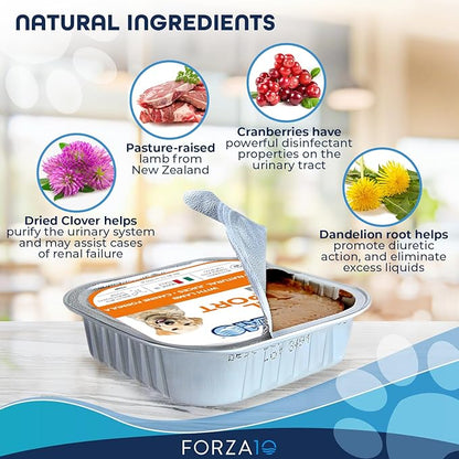 Forza10 - Dog Food, Vet Formulated Wet Dog Food for Kidney Support, Non-GMO, Lamb Flavor, Made in Italy (3.5 oz, 12 Pack)