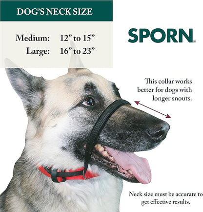 Sporn Head Halter for Dogs, No Pull Dog Harness, Durable Nylon Training Collar for Large Breeds, No Choke Design, Padded Restraints, Adjustable Fit, Easy On/Off, Black, Large