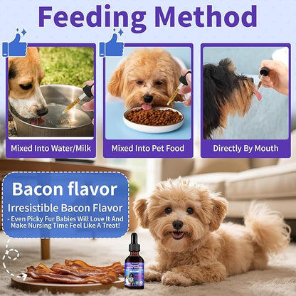 Cat Constipation Relief for Digestive Health Support + Dog Cough Treatment Support for Dogs for Breathing Comfort Bundle, Easy-to-Use, 60 ml/2 Fl Oz Each, Multi-Pet Family Care Solution