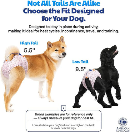 American Kennel Club Female Dog Wrap, Disposable Diapers with Wetness Indicator (L – High Tail (18–27 in), 50, Count)