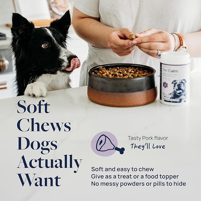 Veterinary Formula Pet Calm 120ct – Vet-Formulated Calming Chews for Dogs with L-Theanine, L-Tryptophan for Behavior Support, Relaxation Treats, Puppy Chews for Stressful Situations, Dog Calming Aid