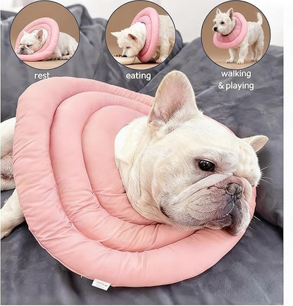 Soft Dog Cones, Recovery Dog Donut Collar After Surgery-Cone of Shame Alternative, Pet Elizabethan E-Collar Anti-Bite Lick Wound Healing Adjustable for Small Large Medium Dogs,L