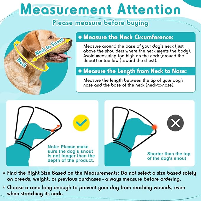 Dog Cone Collar, Transparent Recovery Cone for Large Medium Small Dogs, Soft Elizabethan Collar After Surgery to Prevent Licking Wound, Enhanced Visibility Patented