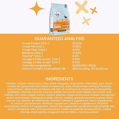I and love and you Naked Essentials Dry Dog Food - Chicken + Duck - High Protein, Real Meat, No Fillers, Prebiotics + Probiotics, 4lb Bag