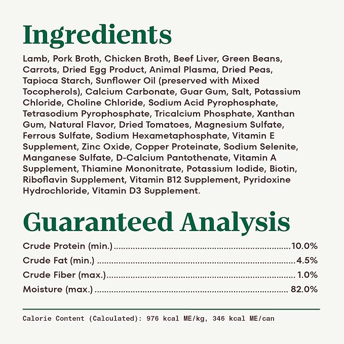 Nutro Hearty Stew Canned Wet Dog Food, Natural Grain Free Dog Food Wet Cuts in Gravy Meaty Lamb with Green Bean & Carrot Stew, 12.5 oz Cans (12 Count, Pack of 1)