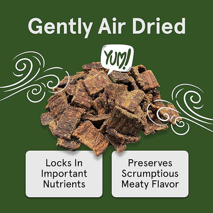 TRMC Real Meat Dog Treats - 12oz Bag of Bite-Sized Air-Dried Beef Jerky for Dogs - Grain-Free Jerky Dog Treats Made up of 95% Free-Range, Grass Fed Beef - All-Natural High Protein Dog Treats