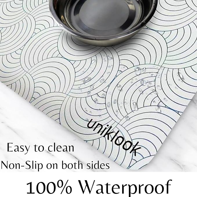 Dog Food Mat - Dog Bowl Mat - Pet Food Mat Dog Mat for Food and Water - Dog Feeding Mat - Dog Water Bowl Mat - Waterproof Dog Water Mat - UnikLook
