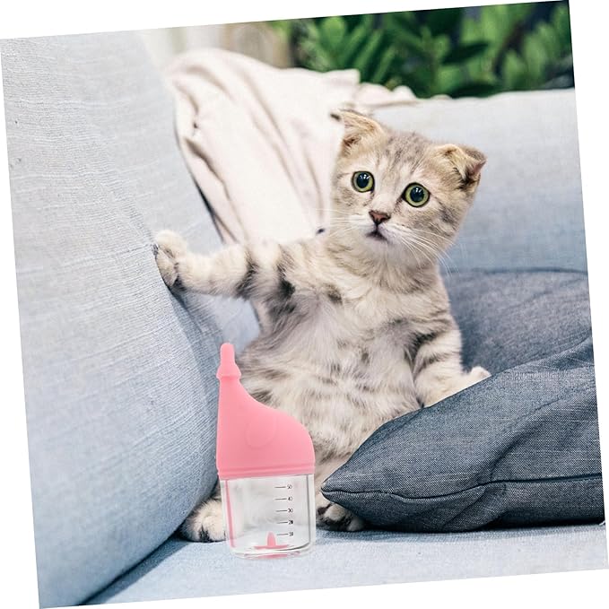 TOYANDONA Newborn Kitten Puppy Nursing Bottle Pet Feeder Soft Nipple Cat Milk Feeder Small Animal Bottle for Nursing