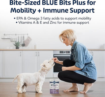 Blue Buffalo Blue Bits Plus Mobility and Immune Support Soft Dog Treats, Beef, 9.5-oz. Bag (Pack of 2)