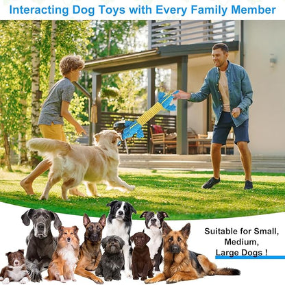 Dog Toys Cute Crocodile Squeaky Plush Pet Toy for Small to Large Breeds Interactive Chew Toy with Whistle & Crinkle Paper Tough Pet Toys for Aggressive Chewers and Puppies & Dog Lovers