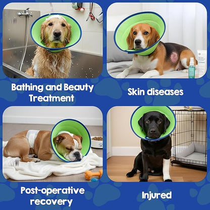 Soft Cone Collar for Dogs (Size M), Adjustable Breathable E-Collar for Mild Care, Fits Neck 11.8-15in (30-38cm), Post-Surgery Recovery for Small to Medium Dogs