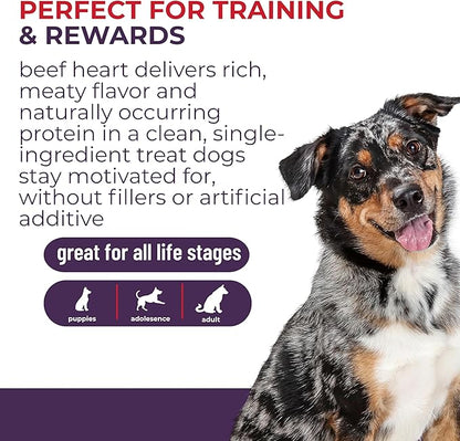 Momentum Carnivore Nutrition Freeze-Dried Beef Heart Dog Treats & Cat Treats – Single-Ingredient, High-Protein, Grain-Free – Made in USA – 3 oz Bag