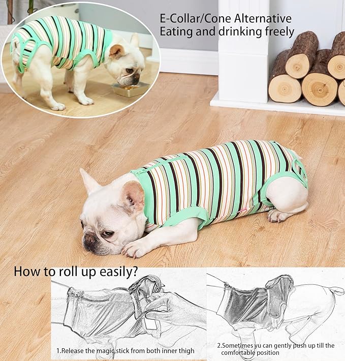 Recovery Suit for Dogs,Dog Cone Alternative Zipper Surgery Suit Female Spay,Soft Dog Surgery Suit for Anti Licking,Breathable Surgical Suit for Dogs Female Spay