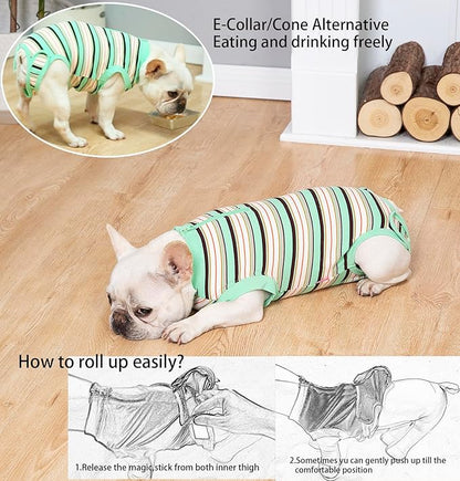 Recovery Suit for Dogs,Dog Cone Alternative Zipper Surgery Suit Female Spay,Soft Dog Surgery Suit for Anti Licking,Breathable Surgical Suit for Dogs Female Spay