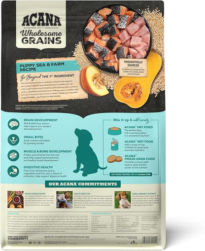 ACANA Wholesome Grains Dry Dog Food Puppy Sea & Farm Recipe 4lb Bag