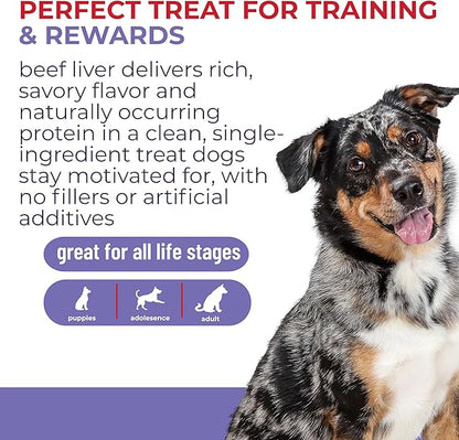 Momentum Carnivore Nutrition Freeze-Dried Beef Liver Dog Treats & Cat Treats – Single-Ingredient, High-Protein, Grain-Free, Nutrient-Rich – Made in USA – 4 oz Bag