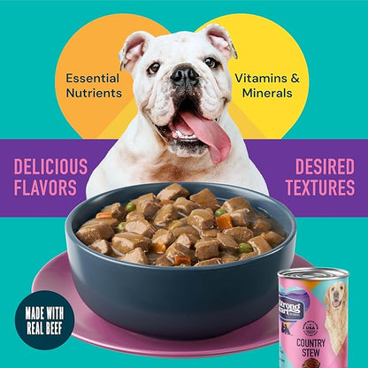 A Strong Heart Wet Dog Food, Country Stew, Made with Real Beef, Peas, & Carrots, Made in The USA, 13.2 oz Can (Pack of 12)