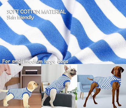 Dog Recovery Suit Post Surgery Shirt for Puppy,Small Female Male Wound Protective Suit,Blue XS
