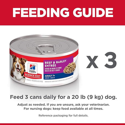 Hill's Science Diet Adult 7+ Wet Dog Food, Beef & Barley, 5.8 oz. Cans, 24-Pack