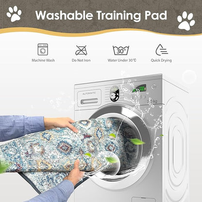 SCLOSE Washable Pee Pads for Dogs 2 Pack, 36" x 24" Reusable Puppy Pads Waterproof, Super Absorbent Dog Rugs, Leakproof, Dog Crate Pad, Playpen Mat, Whelping Pads, Vintage
