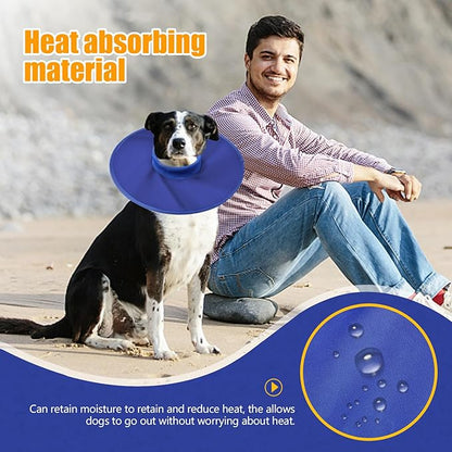 Dog Recovery Collar,Dog Soft Cone Collar Alternative After Surgery,Adjustable,Breathable E Collar for Large/Medium/Small Dogs Cats Blue L