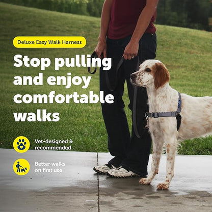 PetSafe Easy Walk Deluxe Dog Harness, No Pull Dog Harness – Perfect for Leash & Harness Training – Stops Pets from Pulling and Choking on Walks – Medium, Steel