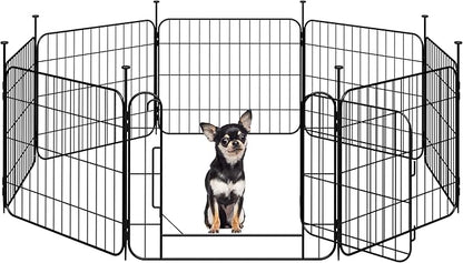 Yaheetech Expandable Dog Playpen, 8 Panel 20 inch Puppy Playpen with Door Indoor/Outdoor Pet Fence for Small Medium Dogs