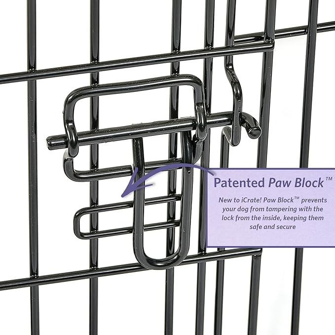 MidWest Homes for Pets 30-Inch iCrate for Medium Breeds, 21-40 lbs, Single Door Folding Dog Crate with Divider Panel, Leak-Proof Tray & Secure Latch, Portable, Durable & Easy to Assemble
