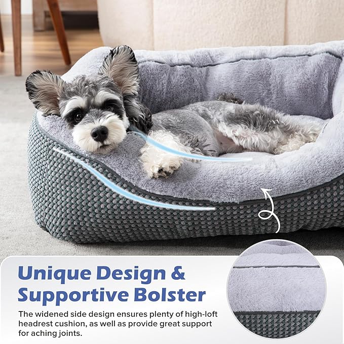 INVENHO Large Dog Beds for Large Dogs Washable, Rectangle Dog Beds Large Sized Dog, Orthopedic Dog Bed, Warming Soft Sleeping Puppy Bed Durable Pet Bed with Anti-Slip Bottom L(35"x25"x10")