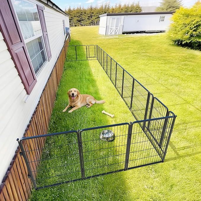 FXW Rollick Dog Playpen with Anchor Kit (Pack of 4) – 40 Inch 16-Panel Dog Pen for Large Dogs, Stable & Safe Indoor/Outdoor Play│Patented