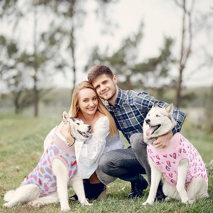 SAWMONG Dog Surgery Recovery Suit, 2 Pack Leopard, Pink, Breathable Polyester, Small, Alternative to Cone-E-Collar