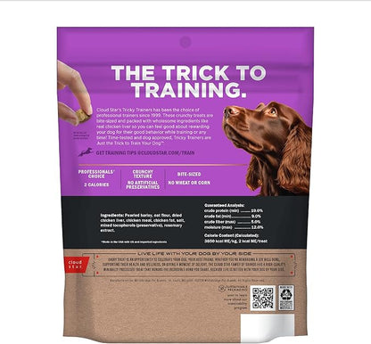 Cloud Star Tricky Trainers Crunchy Dog Training Treats 8 oz. Bag, Chicken Liver Flavor, Low Calorie Behavior Aid with 450 treats