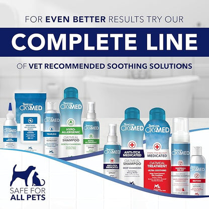 TropiClean Oxymed Cat & Dog Medicated Shampoo for Itchy Skin and Oxymed Medicated Itch Relief Spray Set, Skin Soothing Oatmeal Shampoo for Dogs & Cats | Set of 2