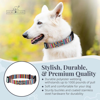Lucky Love Dog - Adjustable Dog Collar with Easy Click Buckle for Small Ones, Durable, & Comfortable for Male & Female Dogs, Pet Collar for Puppies & Adult Dogs - Hippie, XS