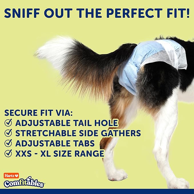 Hartz Comfitables Disposable Dog Diapers, Size Large 26 Count, Comfortable & Secure Fit, Easy to Put On, Super Absorbent Male and Female Diaper