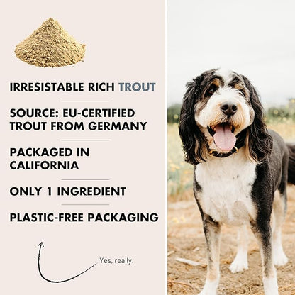 Durango Trout Dog Food Topper, Single-Ingredient Dried Trout Dog Food Topper for Dry Food, Fish Protein Dried Mixer, for Sensitive Stomach Meal Booster with Omega Rich Meal Booster, 120+ Servings