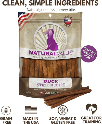 Loving Pets Natural Value All Natural Soft Chew Duck Sticks For Dogs, 14-Ounce