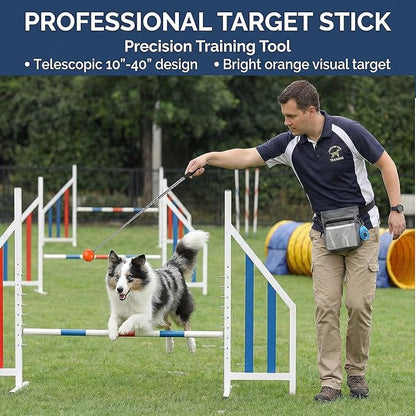 Pet Training Kit -Target Stick,Training Clicker,Whistle,Bell,Treat Pouch- Dog Training Equipment Tools, Agility Training Lure Course For Dogs,Cat Toilet Trainer Kit, Kitten Puppy Behavior Aids Trick