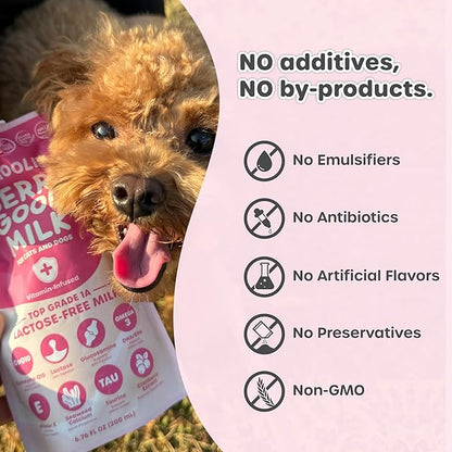 Choolip Berry Good Milk for Cats & Dogs – 10-Pack Lactose-Free Pet Milk, 200ml Pouches – Vet-Formulated Hydrating Drink with Cranberry, CoQ10, Glucosamine & Omega-3