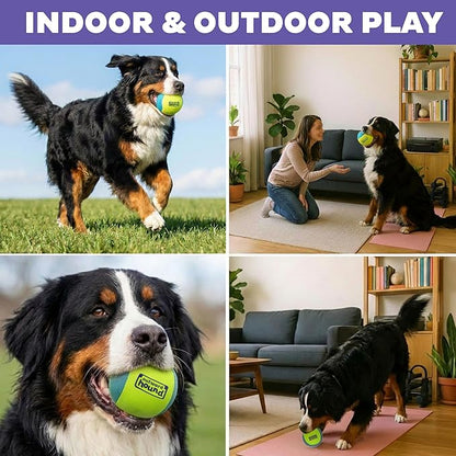 Outward Hound FlyFetch Squeak Ball Dog Toy, Extra‑Loud Squeaker, Durable Foam Core, Floats in Water, All Breeds, 4"