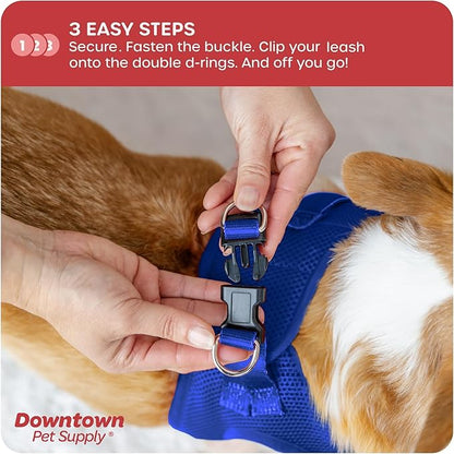 Downtown Pet Supply Step in Dog Harness No Pull, X-Large, Blue - Adjustable Harness with Padded Mesh Fabric and Reflective Trim - Buckle Strap Harness for Dogs