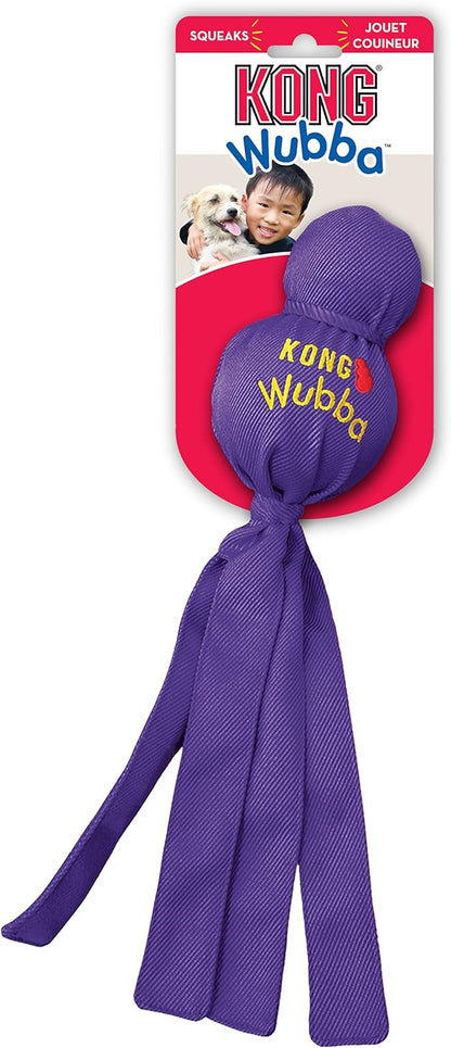 KONG Wubba - Dog Toy for Tug of War & Fetch - Dog Supplies for Puppy & Dog Playtime - Outdoor & Indoor Dog Toy - for Small Dogs