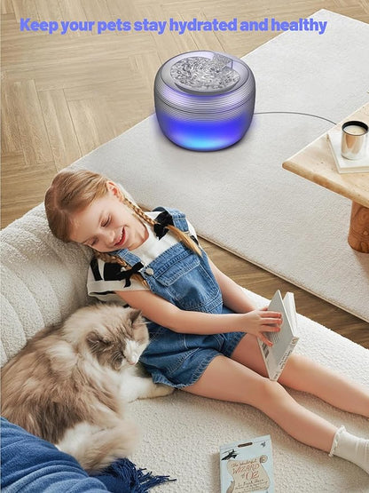 SIBAYS Cat Water Fountain Filters, Pet Water Fountain Filter Replacement for 3.5L/118oz Pet Fountain, Made of Activated Carbon and PP Cotton, 16 Filters, 16 Pump Sponges, 2 Muffler Sponges L04