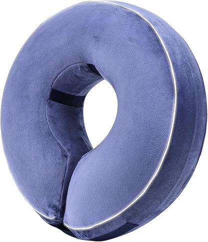 Inflatable Reflective Dog Cone Collar Alternative After Surgery,Doggie Recovery Dount Neck Ecollar,Adjustable Soft Dog Cone Collar for Small Medium Large Dogs (Blue, M)