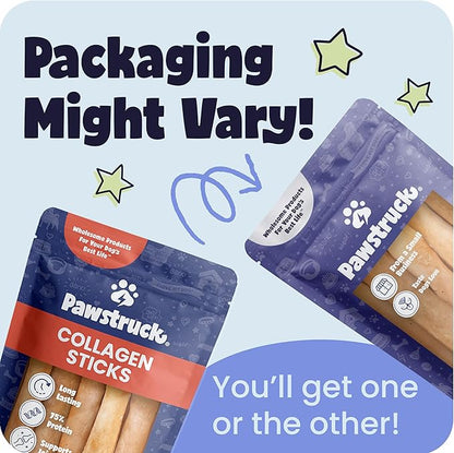 Pawstruck Natural 5-7" Beef Collagen Sticks for Dogs – Long-Lasting Rawhide Alternative, High Protein & Low Fat with Chondroitin & Glucosamine – 5 Pack