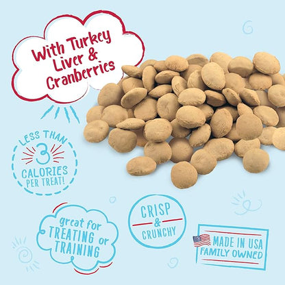 Charlee Bear Original Crunch Dog Treats,Turkey Liver and Cranberries Resealable Bag,Low Calorie Training Treats for Dogs,Limited Ingredient,Healthy,Crunchy Dog Snacks,Made in USA,16 Ounce (Pack of 2)
